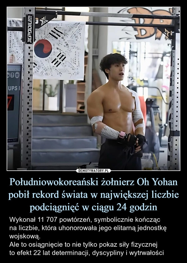 
    Południowokoreański żołnierz Oh Yohan pobił rekord świata w największej liczbie podciągnięć w ciągu 24 godzin