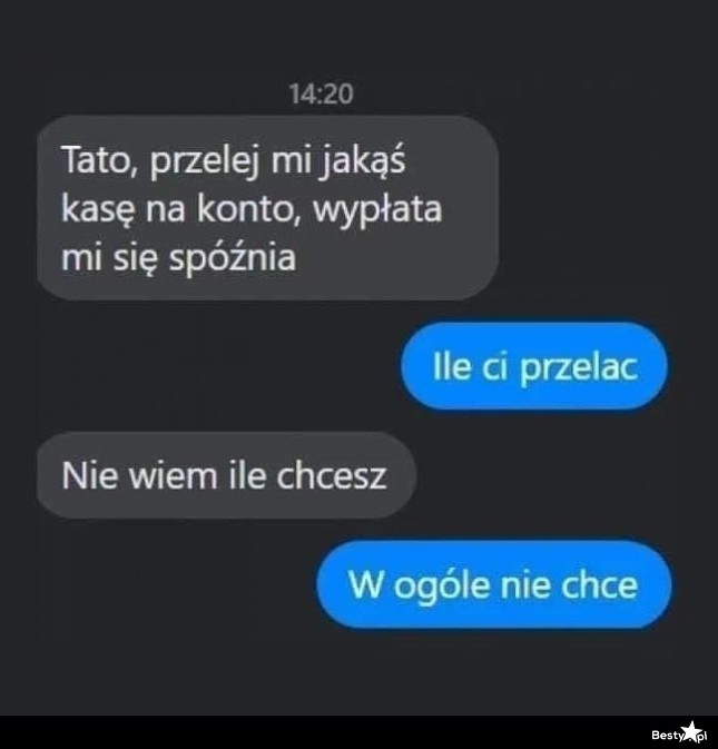 
    Przelew od taty 