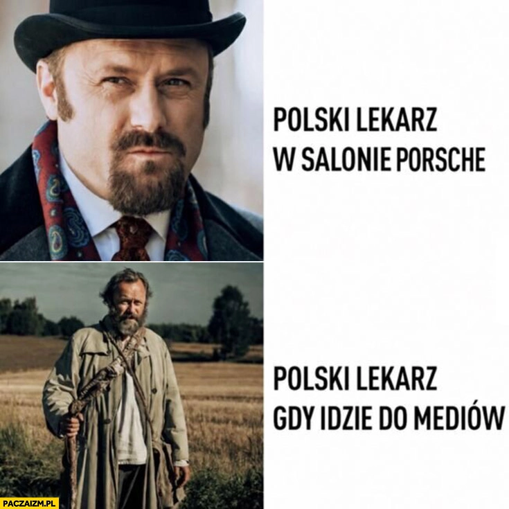 
    Polski lekarz w salonie Porsche vs polski lekarz gdy idzie do mediów