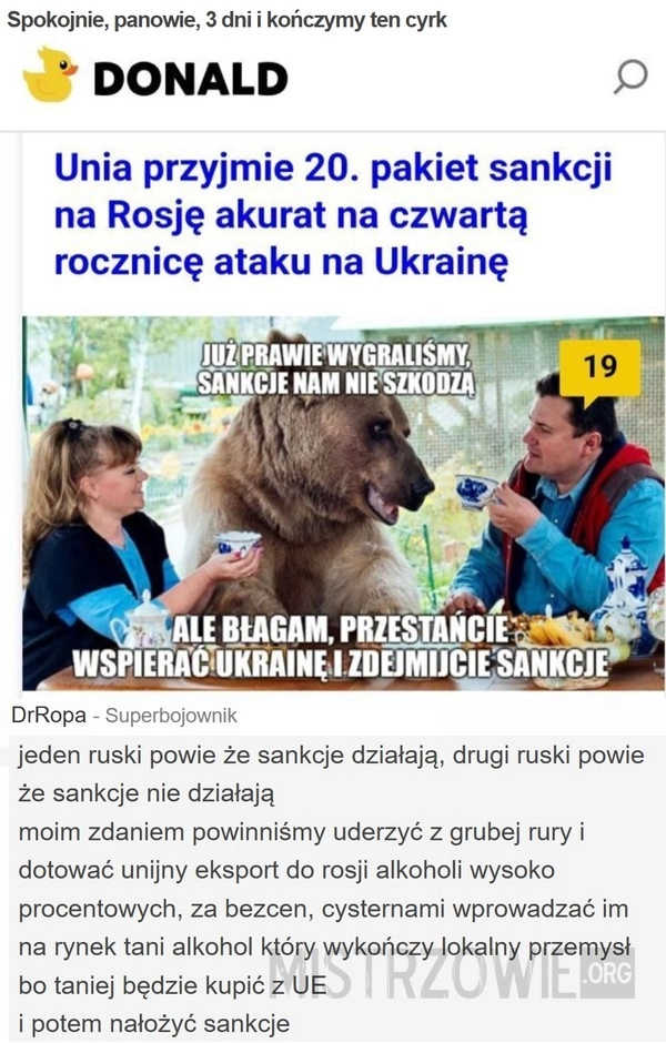 Spokojnie, panowie, 3 dni i kończymy ten cyrk