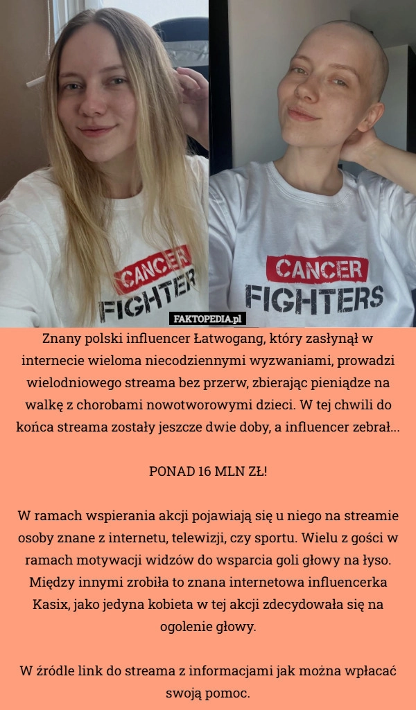 Znany polski influencer Łatwogang, który zasłynął w internecie wieloma niecodziennymi