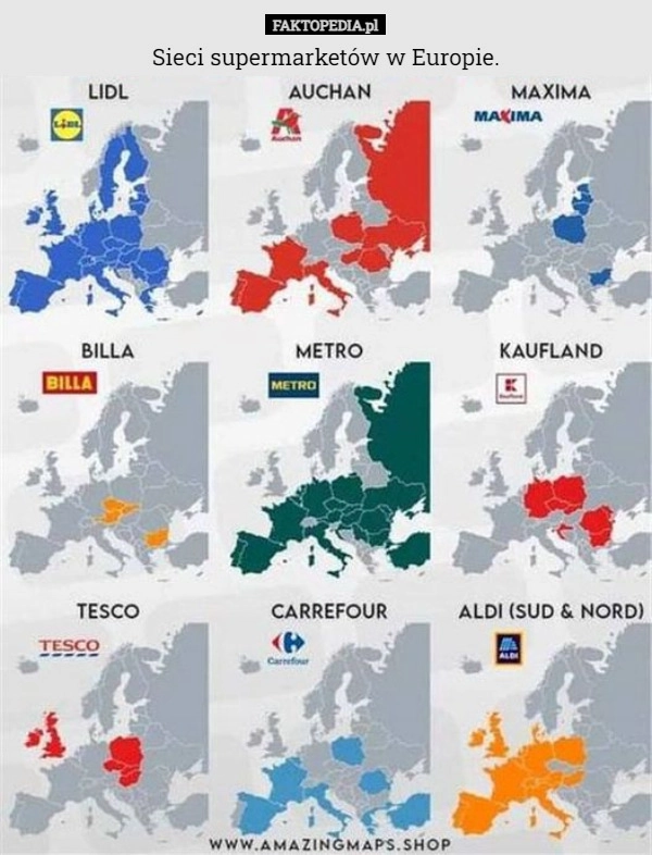 
    Sieci supermarketów w Europie.