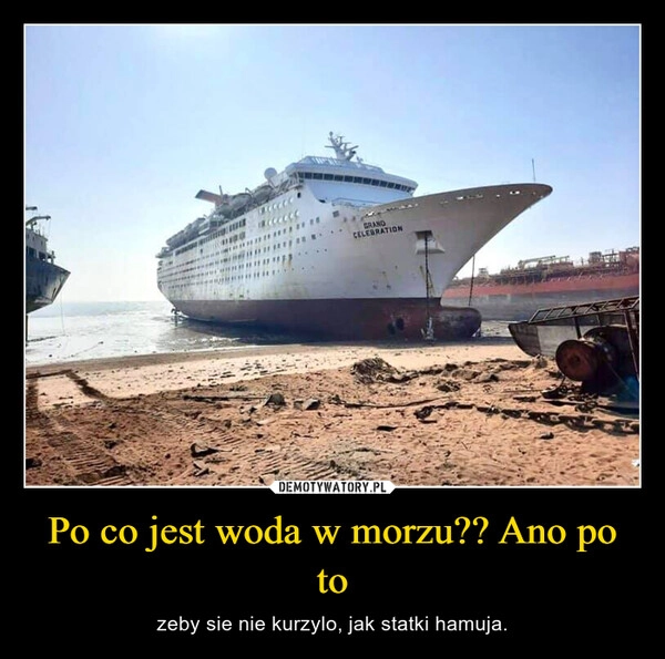 
    Po co jest woda w morzu?? Ano po to