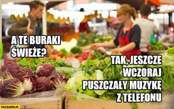 
    A te buraki to świeże? Tak jeszcze wczoraj poszczały muzykę z telefonu