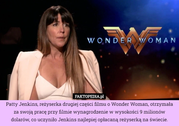 
    Patty Jenkins, reżyserka drugiej części filmu o Wonder Woman, otrzymała