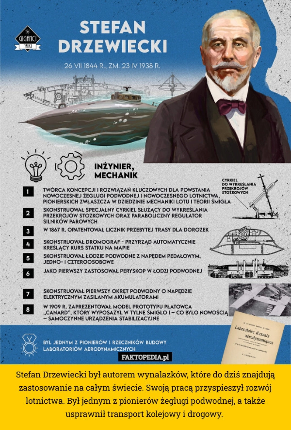 
    Stefan Drzewiecki był autorem wynalazków, które do dziś znajdują zastosowanie