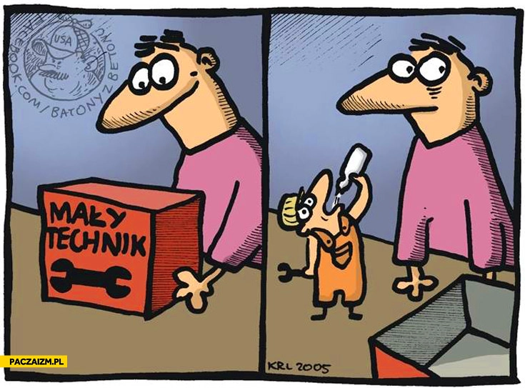 
    Mały technik pudełko pijak