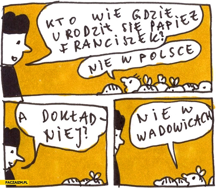 
    Kto wie gdzie się urodził Papież Franciszek? Nie w Polsce. A dokładniej? Nie w Wadowicach