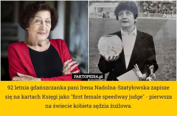 
    92 letnia gdańszczanka pani Irena Nadolna-Szatyłowska zapisze się na kartach