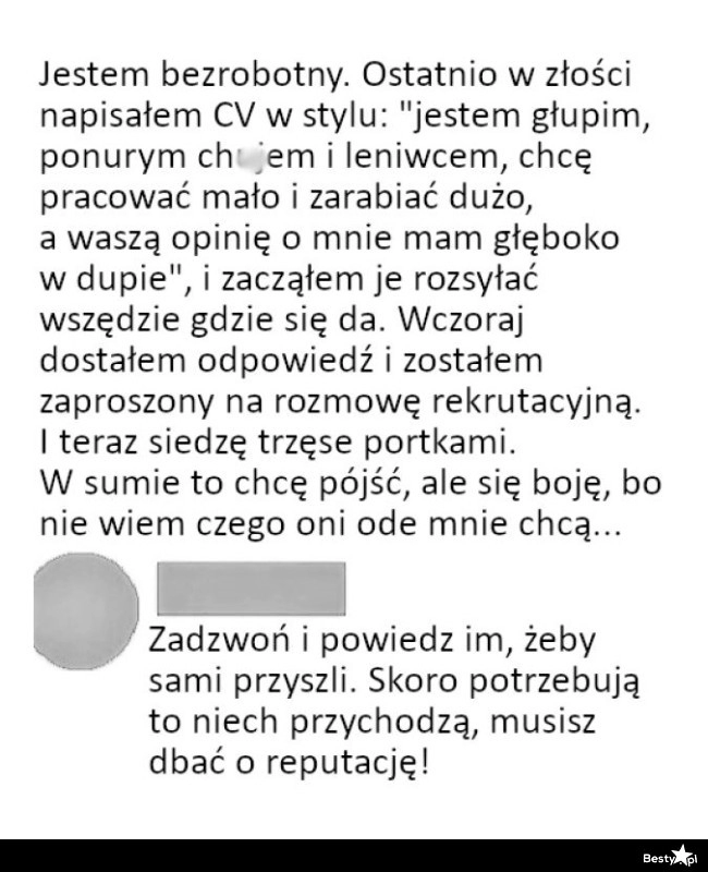 
    Bardzo szczere CV 