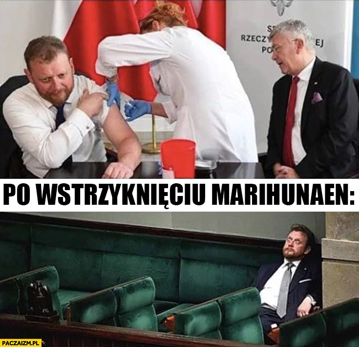 Szumowski po wstrzyknięciu marihunaen