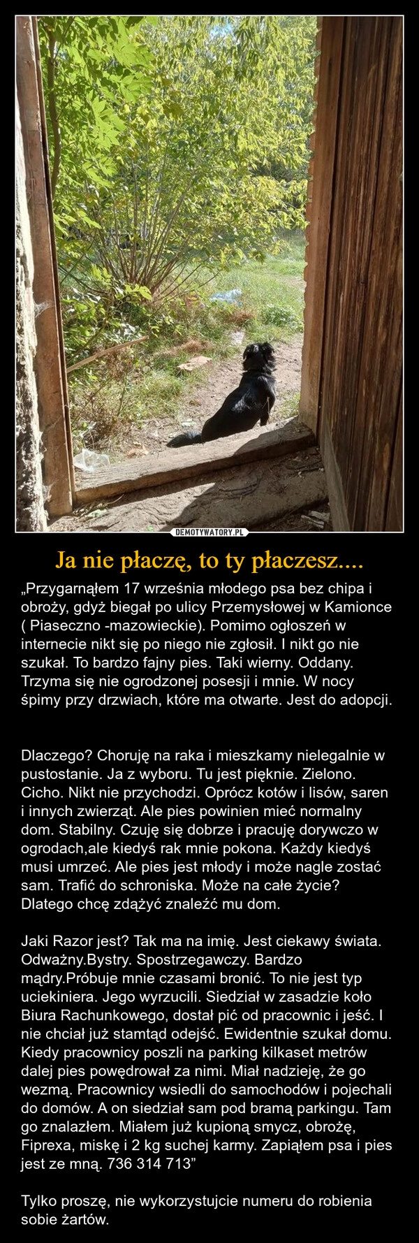 
    Ja nie płaczę, to ty płaczesz....