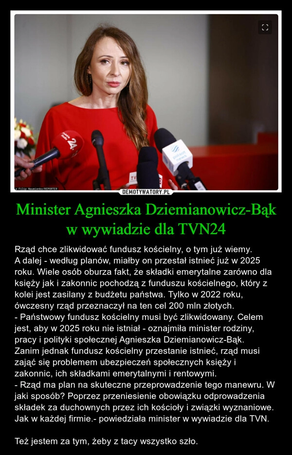 
    Minister Agnieszka Dziemianowicz-Bąk w wywiadzie dla TVN24