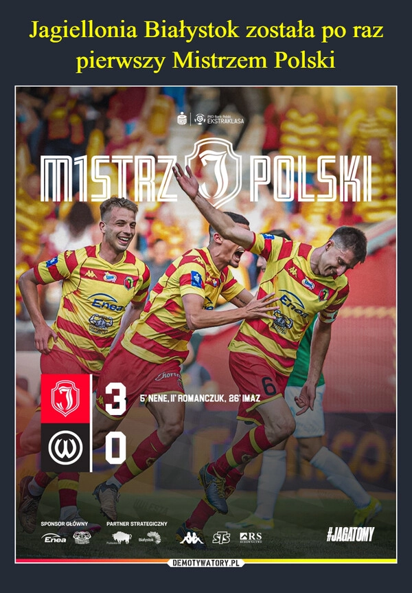 
    Jagiellonia Białystok została po raz pierwszy Mistrzem Polski