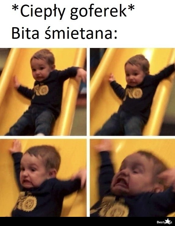 
    Bita śmietana na gofrze 