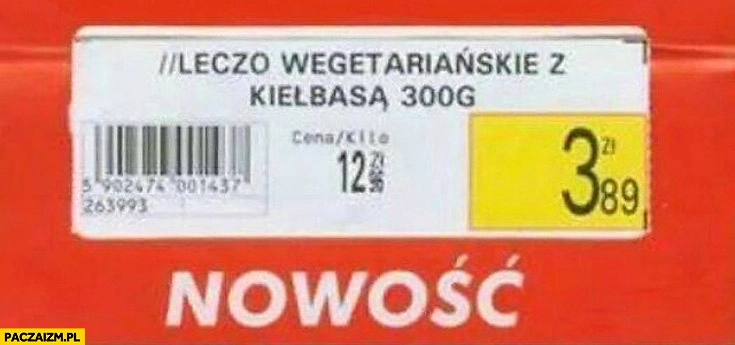 
    Leczo wegetariańskie z kiełbasą nowość