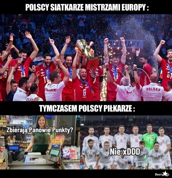 
    Polscy siatkarze vs. Piłkarze 