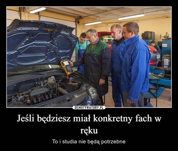 
    Jeśli będziesz miał konkretny fach w ręku