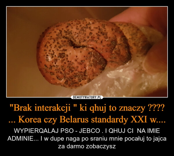 
    "Brak interakcji " ki qhuj to znaczy ???? ... Korea czy Belarus standardy XXI w....