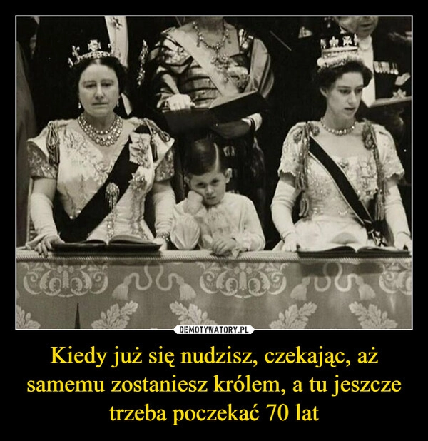 
    Kiedy już się nudzisz, czekając, aż samemu zostaniesz królem, a tu jeszcze trzeba poczekać 70 lat