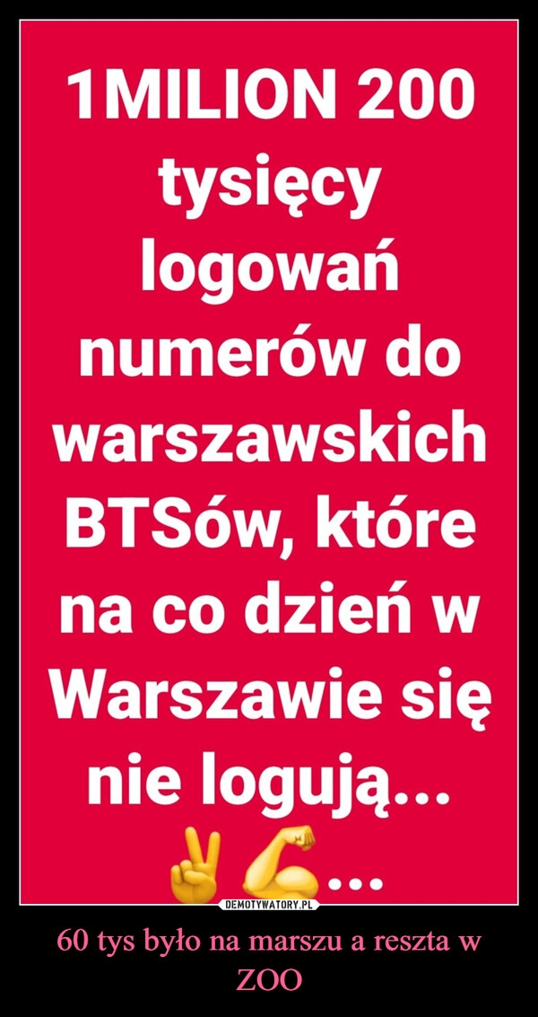 
    60 tys było na marszu a reszta w ZOO