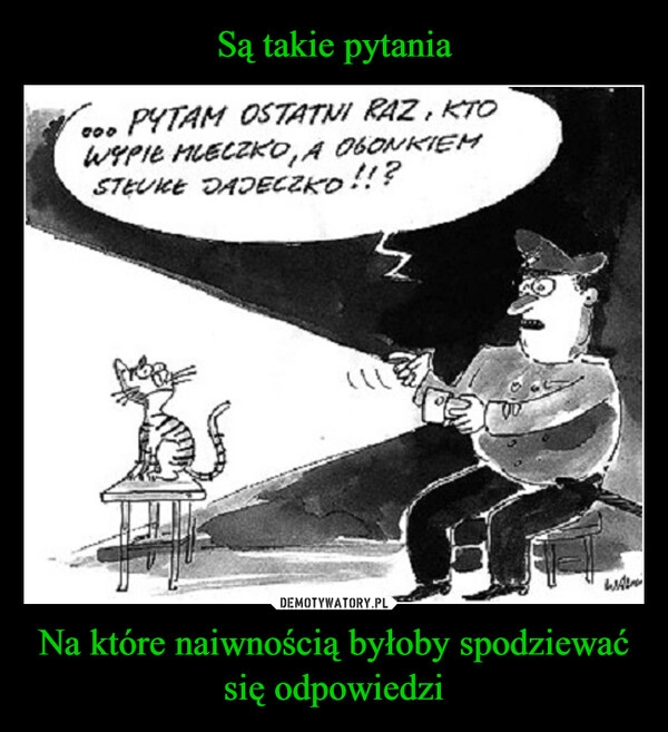 
    Są takie pytania Na które naiwnością byłoby spodziewać się odpowiedzi