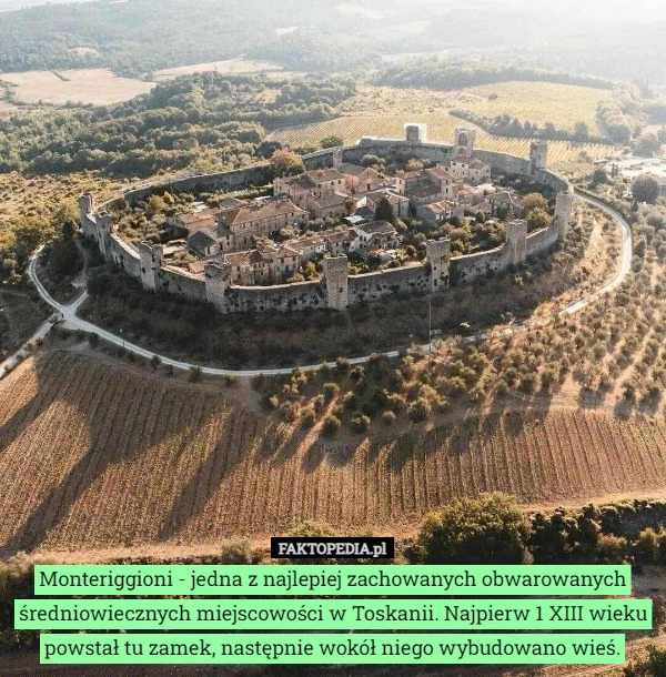 
    Monteriggioni - jedna z najlepiej zachowanych obwarowanych średniowiecznych