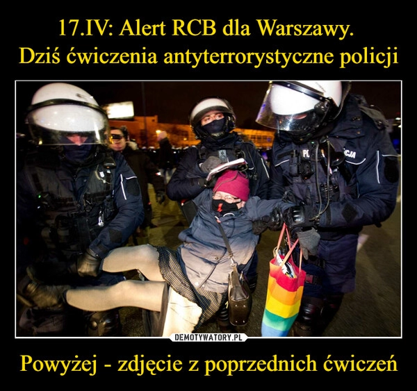 
    17.IV: Alert RCB dla Warszawy. 
Dziś ćwiczenia antyterrorystyczne policji Powyżej - zdjęcie z poprzednich ćwiczeń