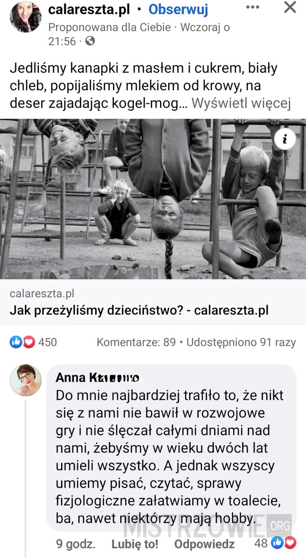 
    Dzieciństwo kiedyś i dziś