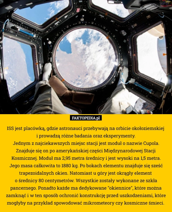 
    ISS jest placówką, gdzie astronauci przebywają na orbicie okołoziemskiej