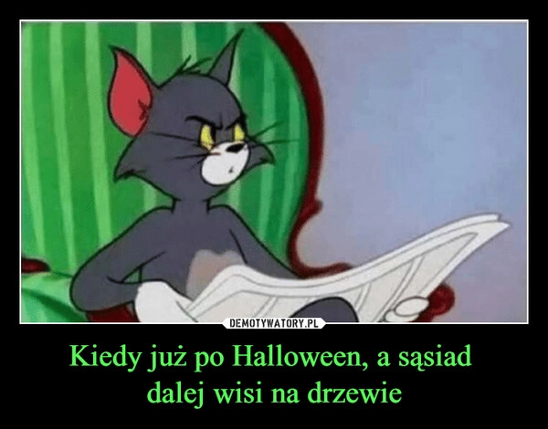 
    Kiedy już po Halloween, a sąsiad 
dalej wisi na drzewie