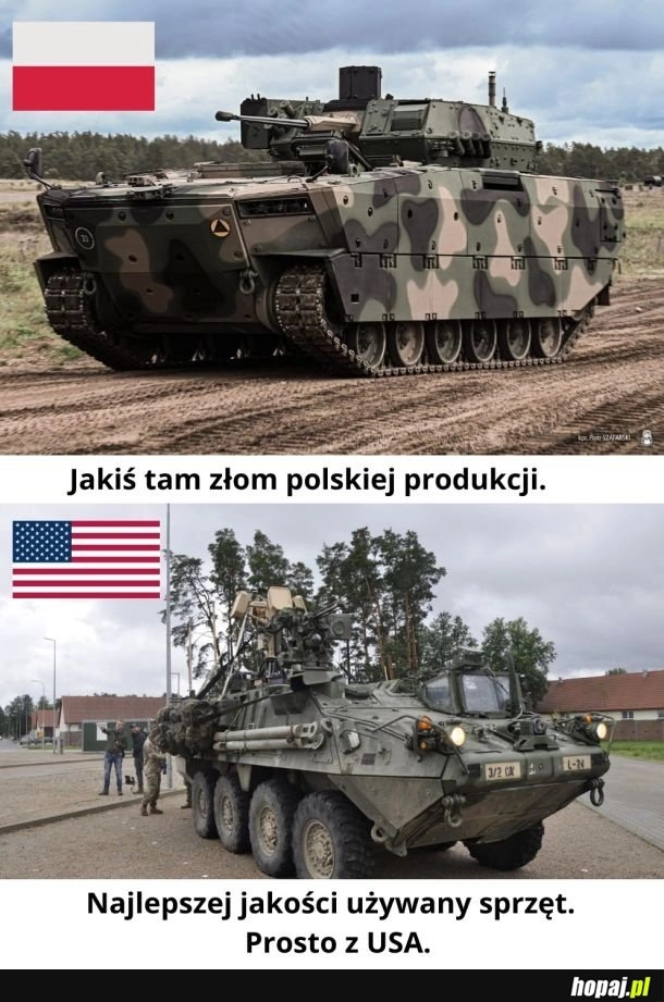 
    Nowy przekaz 'polskiej' prawicy. Polski sprzęt to 'jakieś tam łuki i dzidy'.