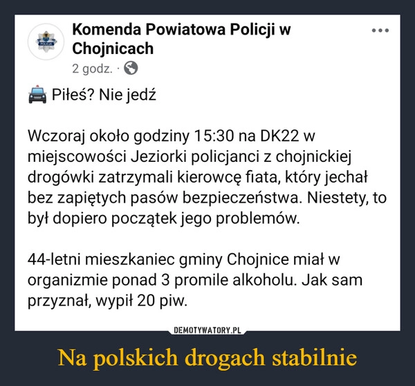 
    Na polskich drogach stabilnie