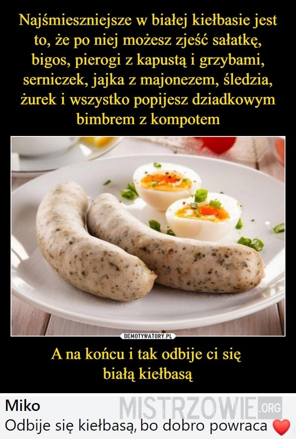 
    Biała kiełbasa