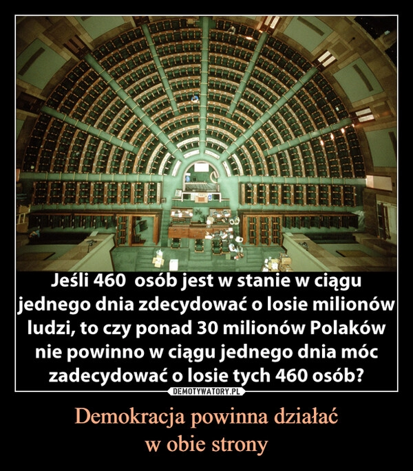 
    Demokracja powinna działać
w obie strony