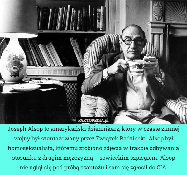 
    Joseph Alsop to amerykański dziennikarz, który w czasie zimnej wojny był