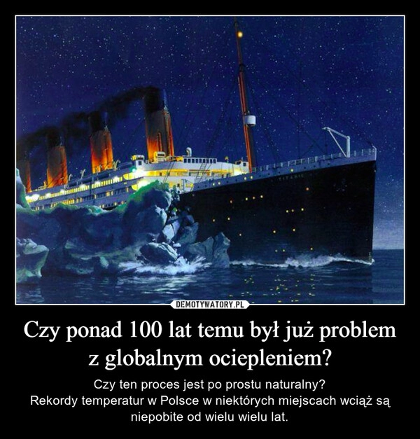 
    Czy ponad 100 lat temu był już problem z globalnym ociepleniem?