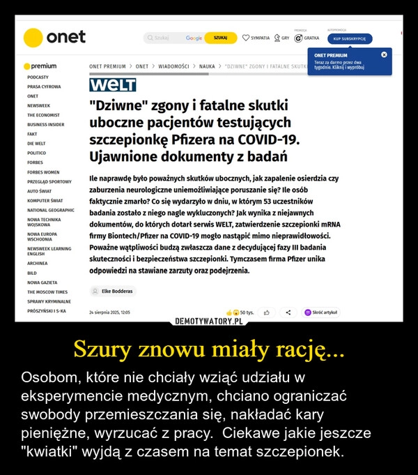 
    Szury znowu miały rację...