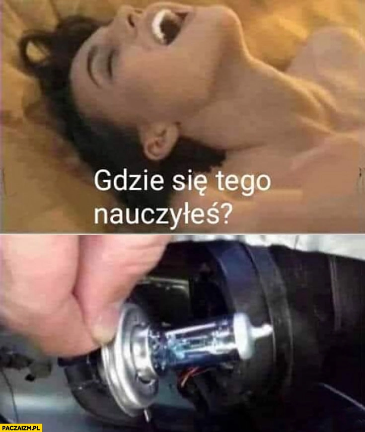
    Dziewczyna gdzie się tego nauczyłeś? Ja: wymieniając żarówki w aucie samochodzie