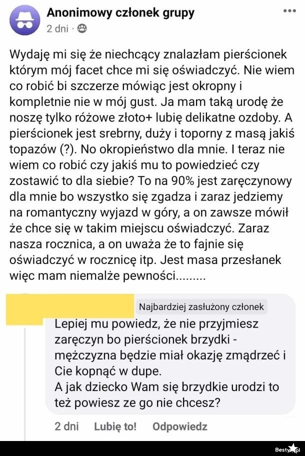 
    Pierścionek zaręczynowy 