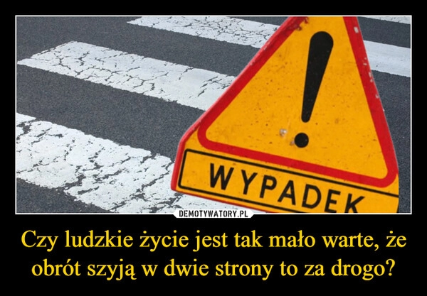 
    Czy ludzkie życie jest tak mało warte, że obrót szyją w dwie strony to za drogo?