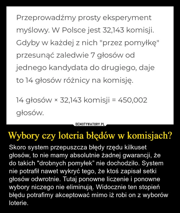 
    Wybory czy loteria błędów w komisjach?