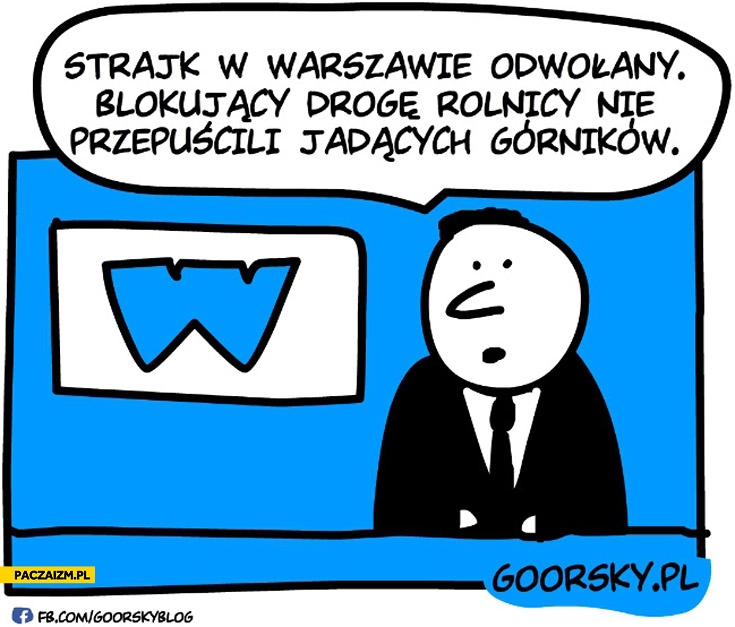 
    Strajk odwołany blokujący drogę rolnicy nie przepuścili jadących górnikow