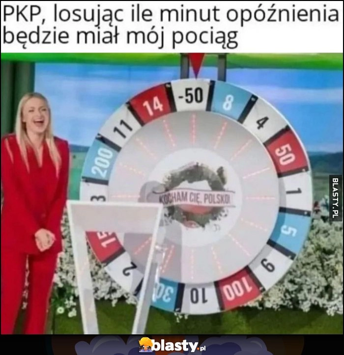 
    PKP losując ile minut opóźnienia będzie miał mój pociąg koło fortuny