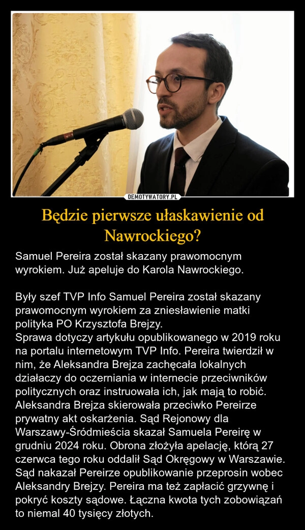 
    Będzie pierwsze ułaskawienie od Nawrockiego?