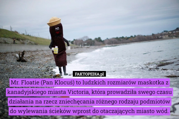 
    Mr. Floatie (Pan Klocuś) to ludzkich rozmiarów maskotka z kanadyjskiego