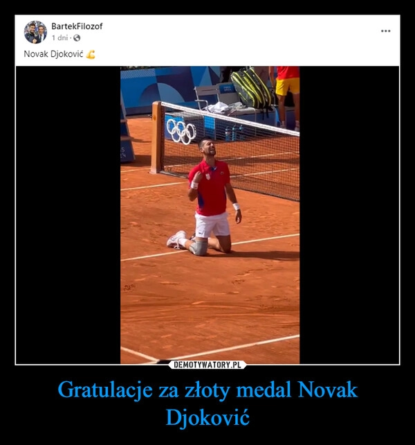 
    Gratulacje za złoty medal Novak Djoković