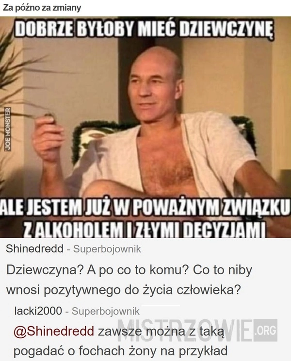 
    Za późno za zmiany