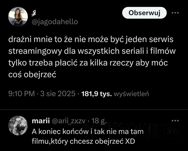 
    Serwisy streamingowe