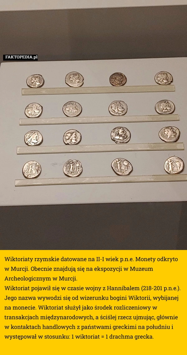 
    Wiktoriaty rzymskie datowane na II-I wiek p.n.e. Monety